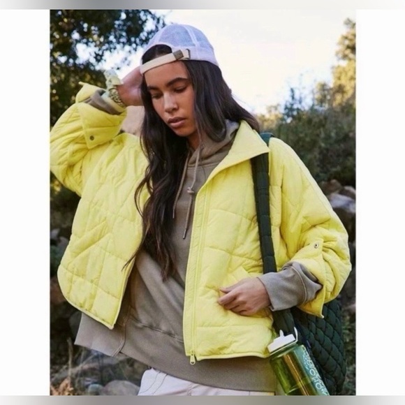 FP Movement by Free People Yellow Quilted Puffer Jacket, Size Large NWOT - Picture 4 of 16